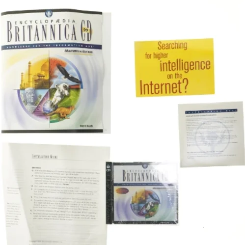 Encyclopedia Britannica cd-rom og brochurer