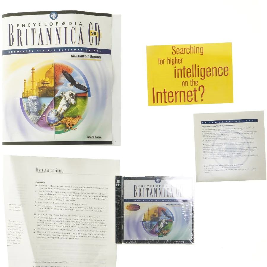 Encyclopedia Britannica cd-rom og brochurer
