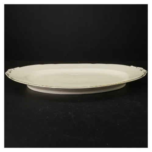 Hvidt ovalt serveringsfad fra KPM (str. 40 x 29 cm)