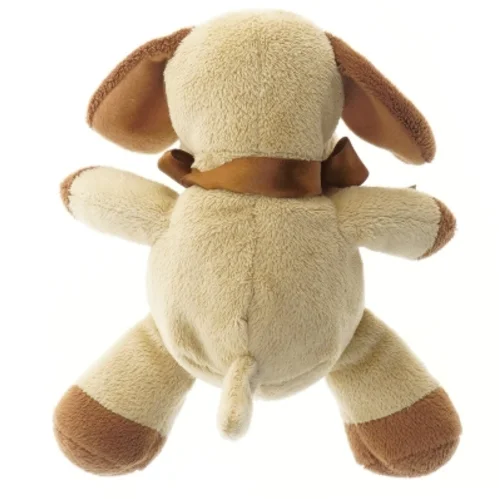 Bamseformet tøjdyr med brun sløjfe (str. 17 cm)