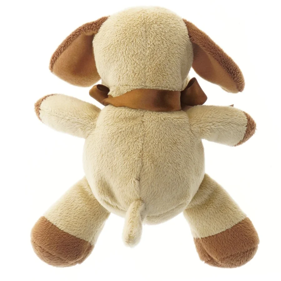 Bamseformet tøjdyr med brun sløjfe (str. 17 cm)