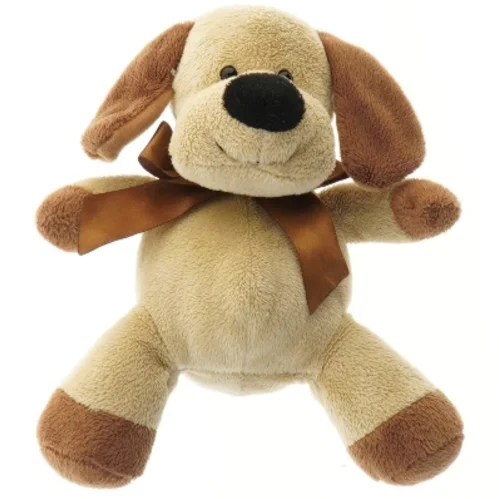 Bamseformet tøjdyr med brun sløjfe (str. 17 cm)