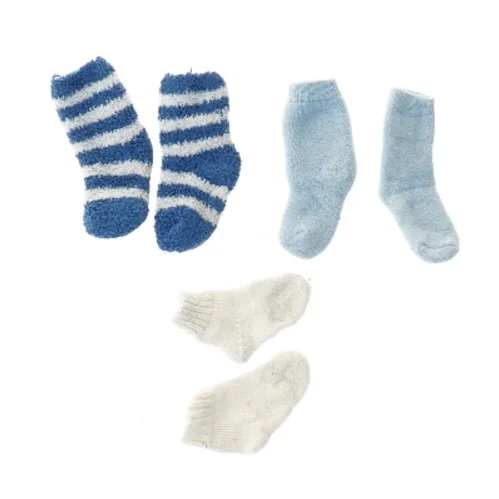 Babysokker, sæt af tre par (str. fod 10 cm længde 17 cm)