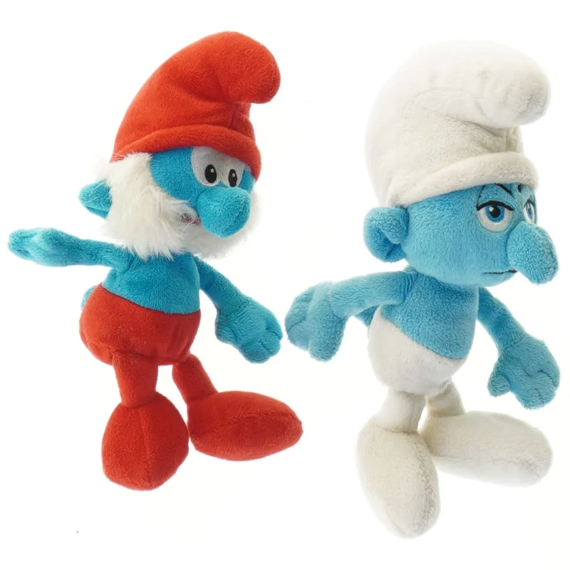 To Smølf tøjdyr fra Smølfer (str. 20 cm)