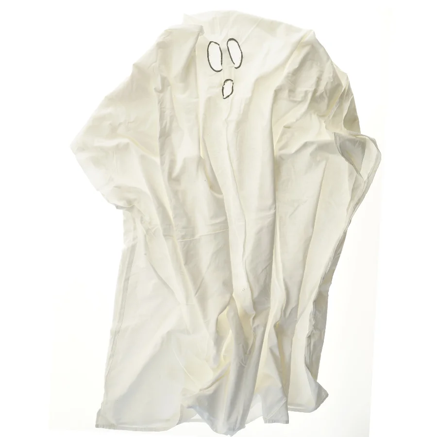 Spøgelse kostume af et lagen (str. 125xh115 cm)