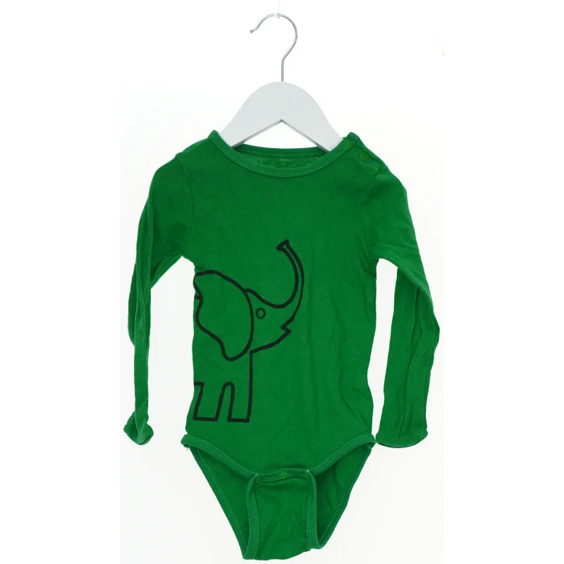 Grøn langærmet bodystocking med elefantmotiv fra Mads & Mette (str. 98)