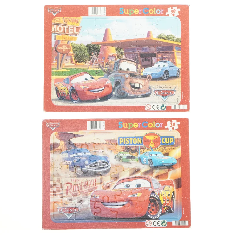 Disney Cars puslespil: 2 stk 30 brikker fra Disney (str. 2 stk 30 brikker 30,5x22,5 cm)