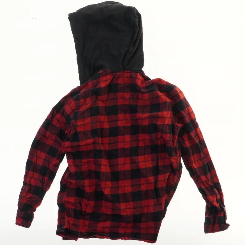 Rød og Sort ternet skjorte med hætte fra H&M (str. 152)