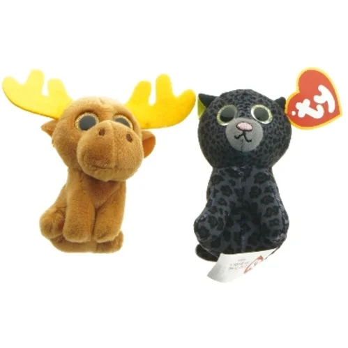 To Ty Beanie Boo bamser fra Ty (str. 9,5 cm)