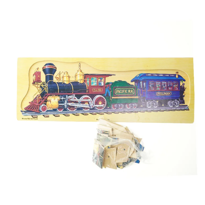 Træpuslespil med togmotiv (str. 59,5x21,5 cm)