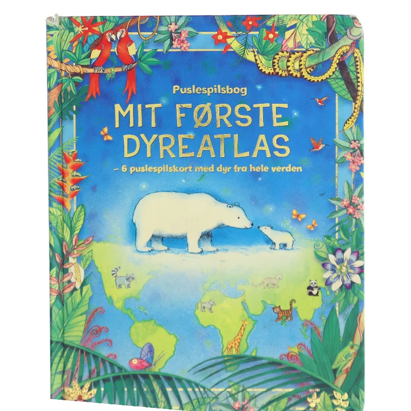 Mit første dyreatlas : 6 puslespilskort med dyr fra hele verden (Bog)