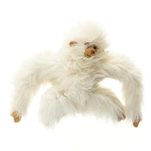 Hvid plys abebamse (str. 50x35 cm)