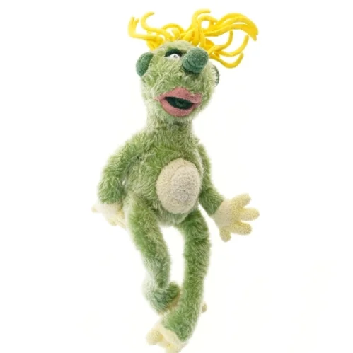 Plysdukke med grønt pels fra Krea (str. 50 cm)