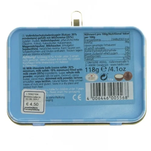 Blikæske med mini bowling sæt fra Heidel (str. 11,5x8 cm)