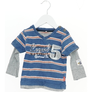 Langærmet T-shirt med striber og tekst fra Name It (str. 80)