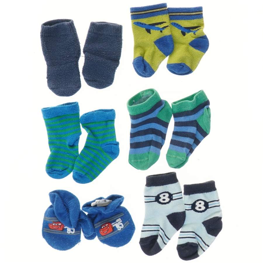Baby sokker, 6 par (str. ca. 13 cm)