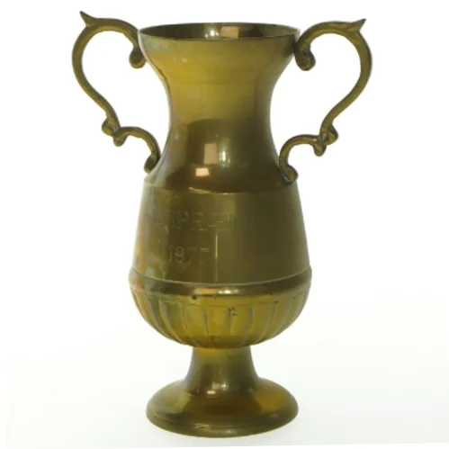 Messingvase med håndtag (str. 17 cm)