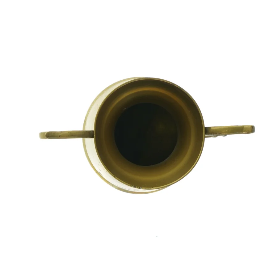Messingvase med håndtag (str. 17 cm)