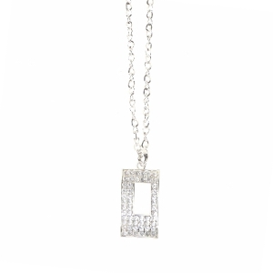 Kæde med rektangulært vedhæng fra Fashion Jewelry (str. 60 cm)