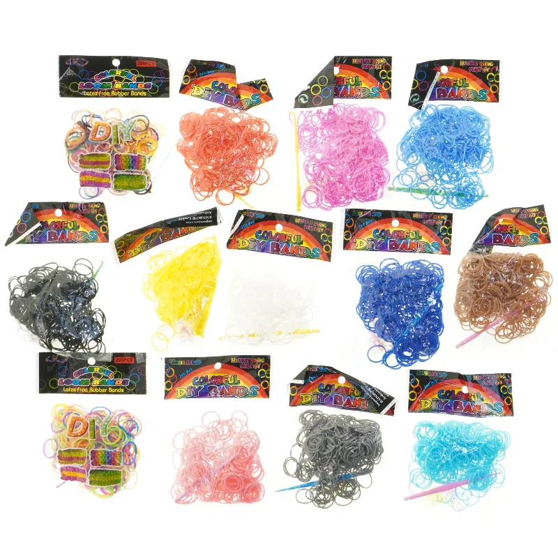 Loom Bands farverige DIY elastikker (str. Ø, 1,5 cm)