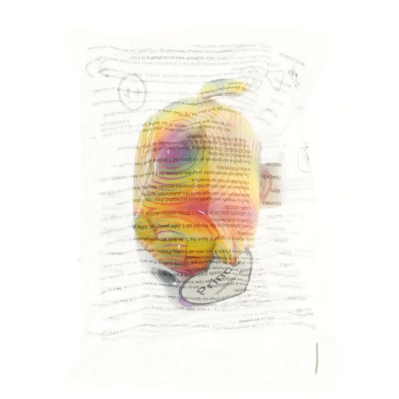 Regnbuefarvet bamse i plastikpose fra Ty (str. 10 cm)