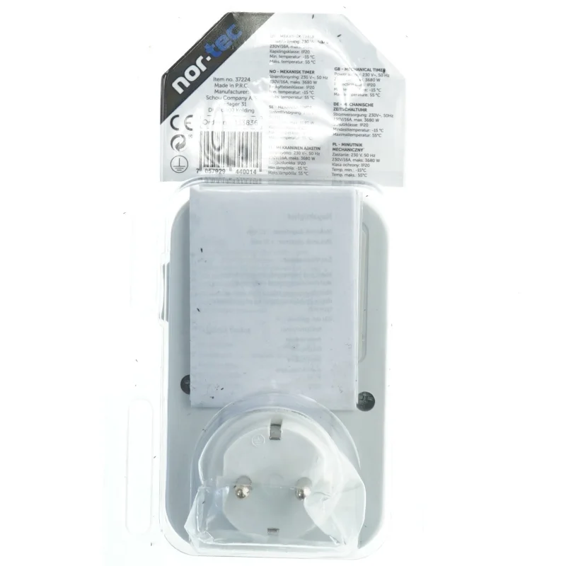 Mekanisk timer stikkontakt fra nor.tec (str. 12x7,5 cm)