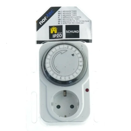 Mekanisk timer stikkontakt fra nor.tec (str. 12x7,5 cm)
