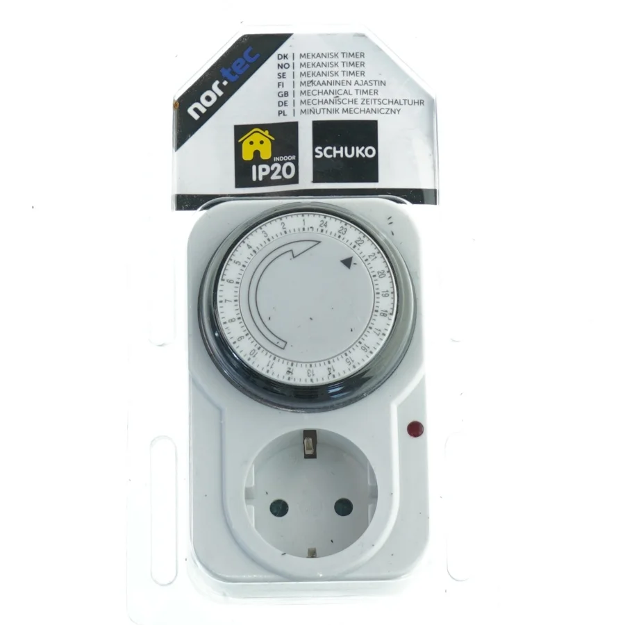 Mekanisk timer stikkontakt fra nor.tec (str. 12x7,5 cm)