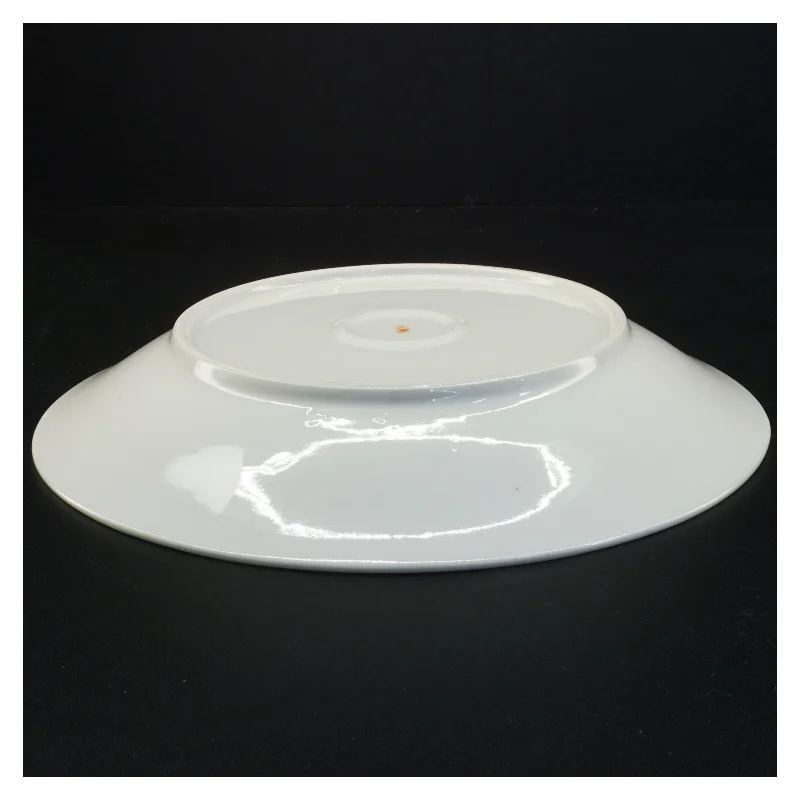 Blomsterdekoreret porcelænstallerken (str. Diameter 27 og en halv cm)