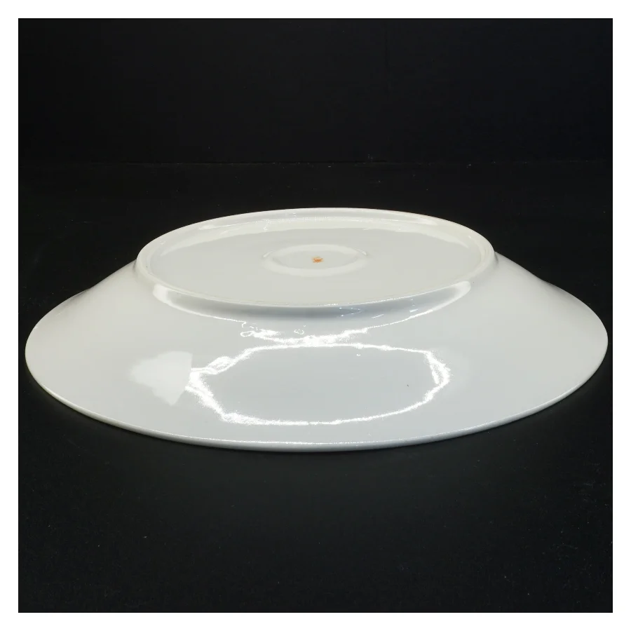 Blomsterdekoreret porcelænstallerken (str. Diameter 27 og en halv cm)