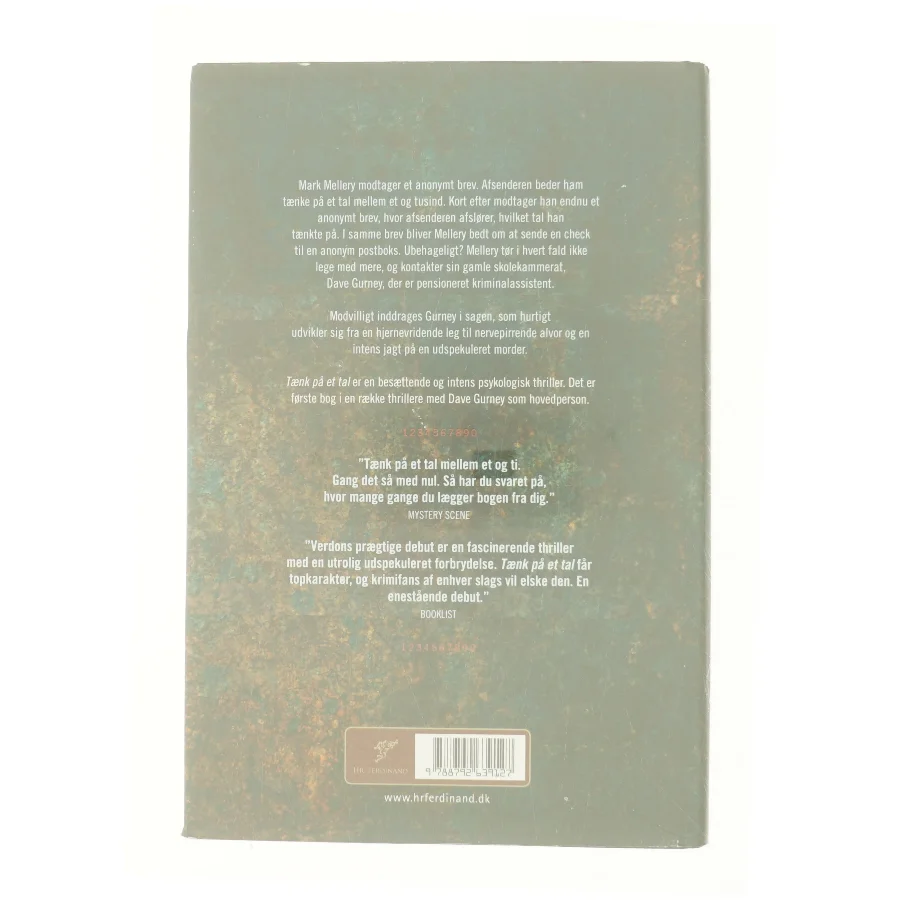 Tænk på et tal af John Verdon fra Bog