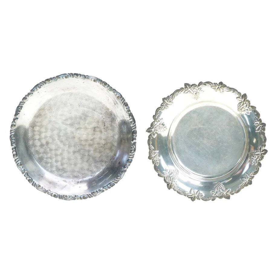 Små sølvbakker i  sølvplet (str. 27 cm)