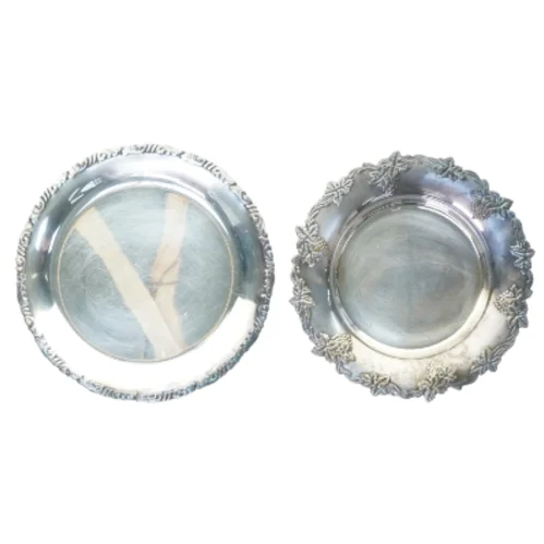 Små sølvbakker i  sølvplet (str. 27 cm)