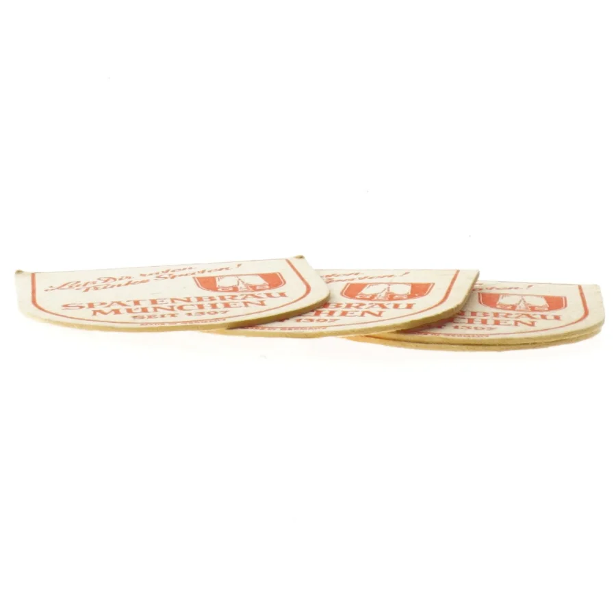 Vintage Spatenbräu Munchen ølbrikker fra Gs (str. 11,5x11 cm)