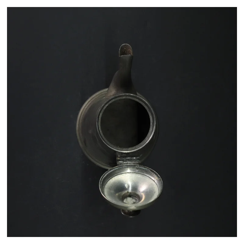 Tin kaffekande  fra V. T. Petersen (str. H. 19 cm)