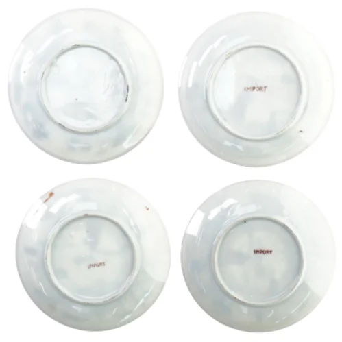 Små tallerkener, med asiatisk motiv (str. 13 cm)