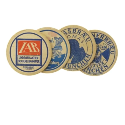 Vintage ølbrikker (str. Ø. 12 cm)