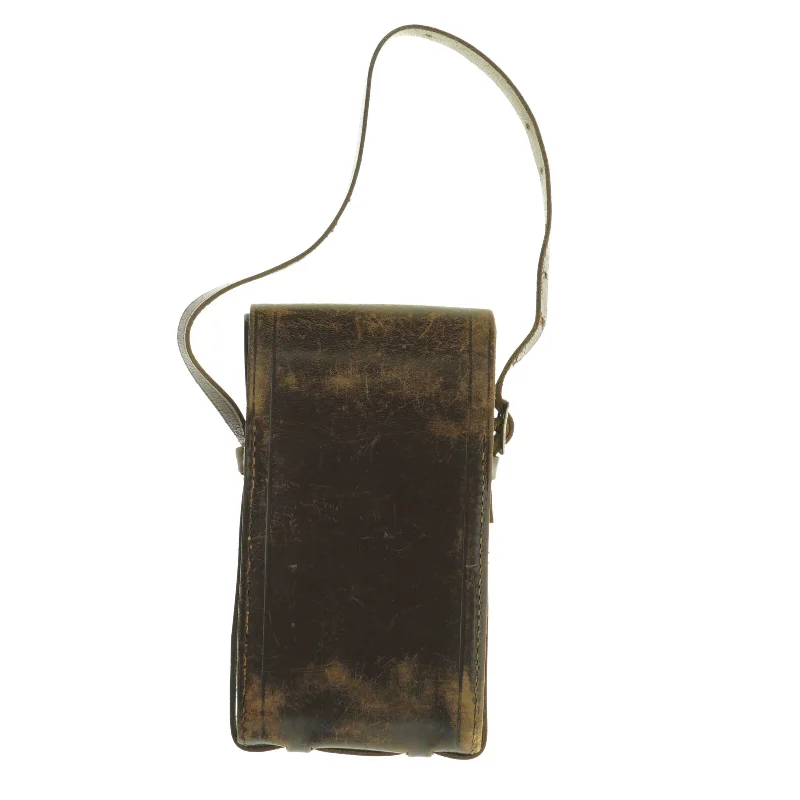 Vintage læder kamerataske (str. 18 x 10 x 4 cm)