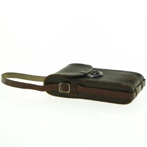 Vintage læder kamerataske (str. 18 x 10 x 4 cm)