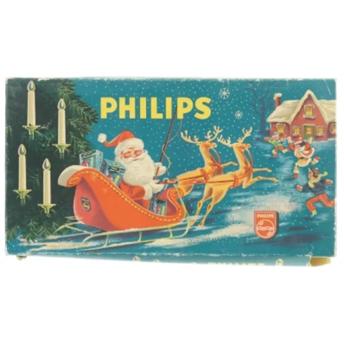 Vintage julelys i original æske fra Philips (str. 210-240V )