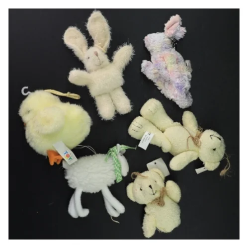 Blandede bløde tøjdyr (str. 16x10 cm)