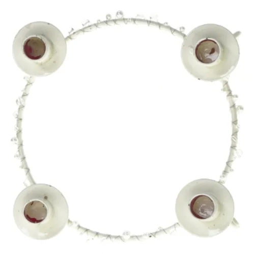 Fin Lysestage i hvidmalet metal (str. 20 cm)