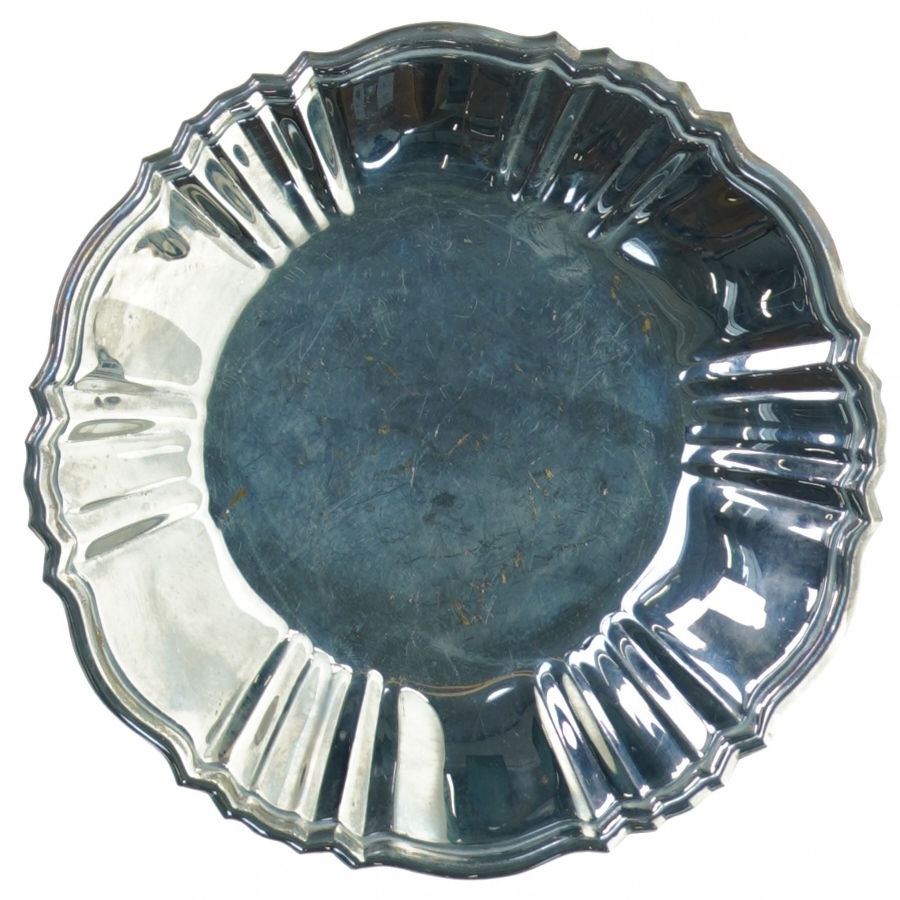 Fad i sølvplet (str. 19 cm)