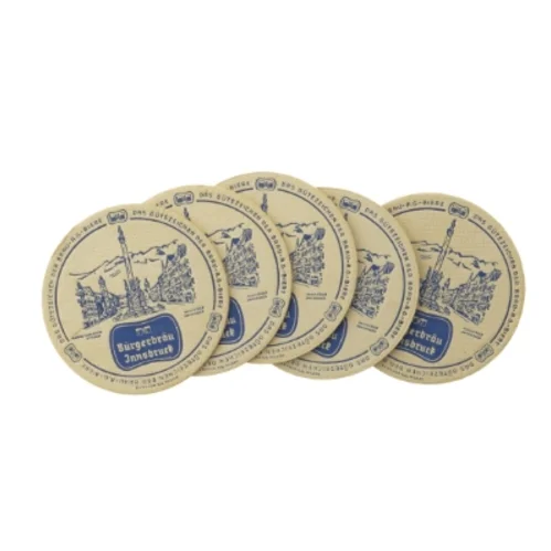 Vintage ølbrikker fra Burgerbrau Jnnsbrurk (str. Ø. 12 cm)