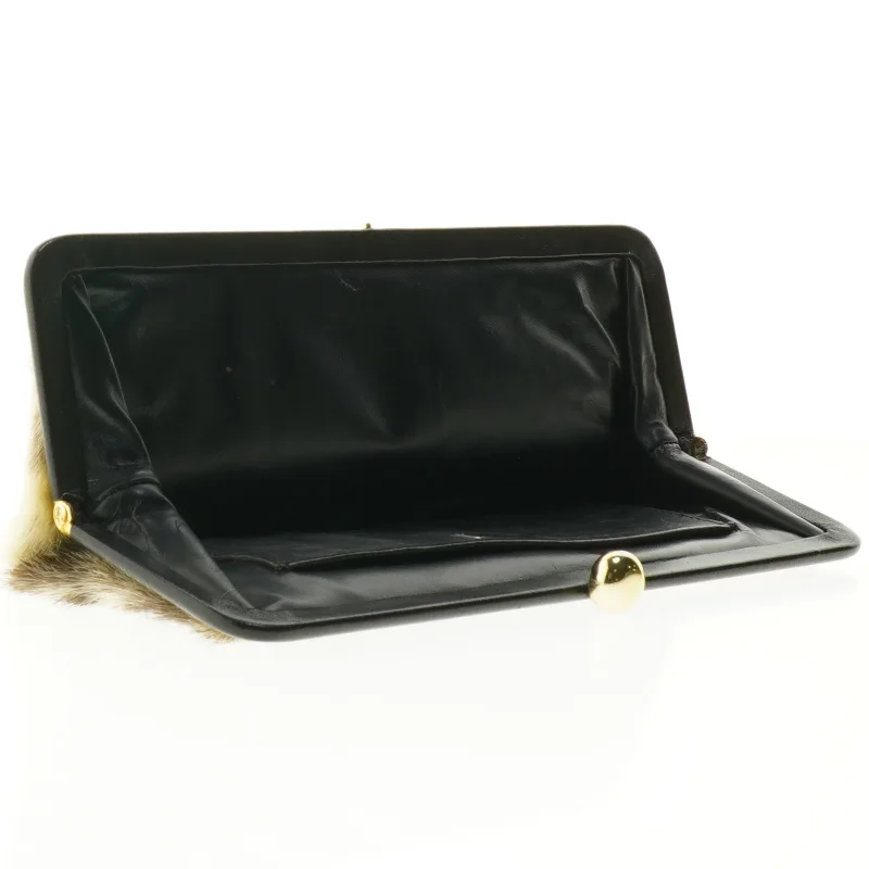 Pelsbetrukket clutch fra Bon Gout (str. 29 x 11 cm)