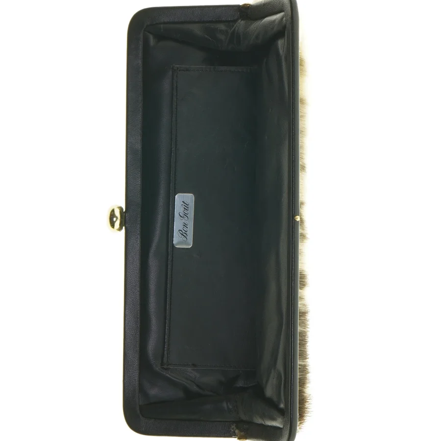 Pelsbetrukket clutch fra Bon Gout (str. 29 x 11 cm)
