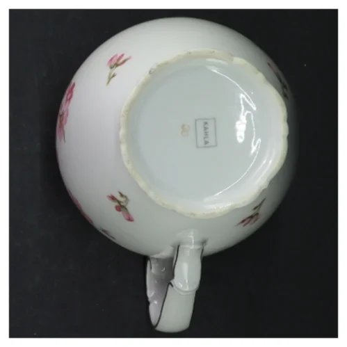 Porcelænsmælkekande med blomstermønster fra Kahla (str. H. 15 cm)