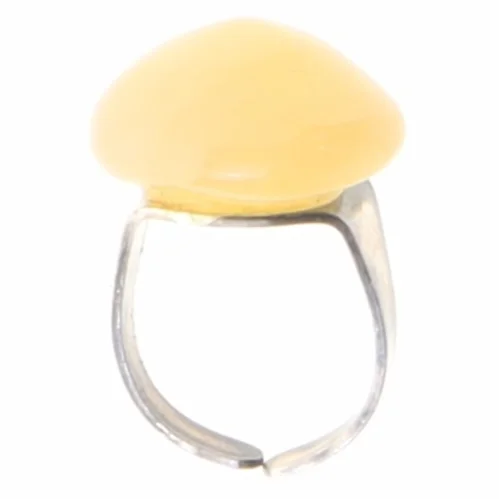 Rings med gul sten (str. Ø 51 mm)