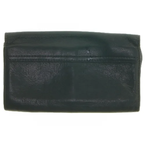 Mørkegrøn pung i læder (str. 19x11 cm)