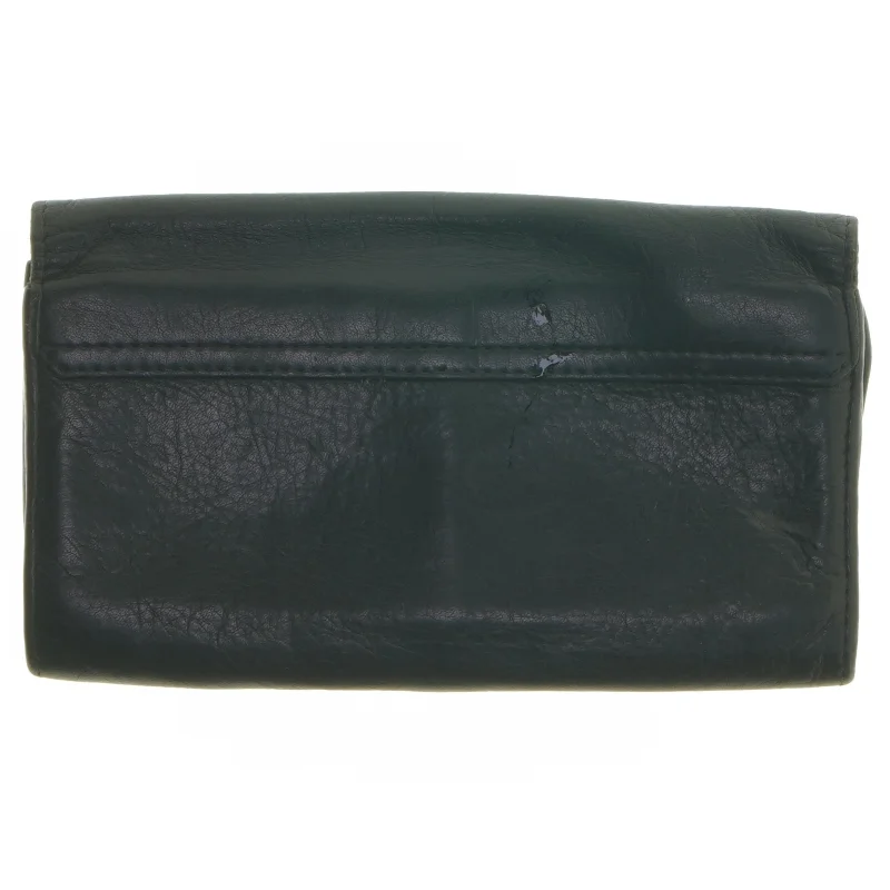 Mørkegrøn pung i læder (str. 19x11 cm)